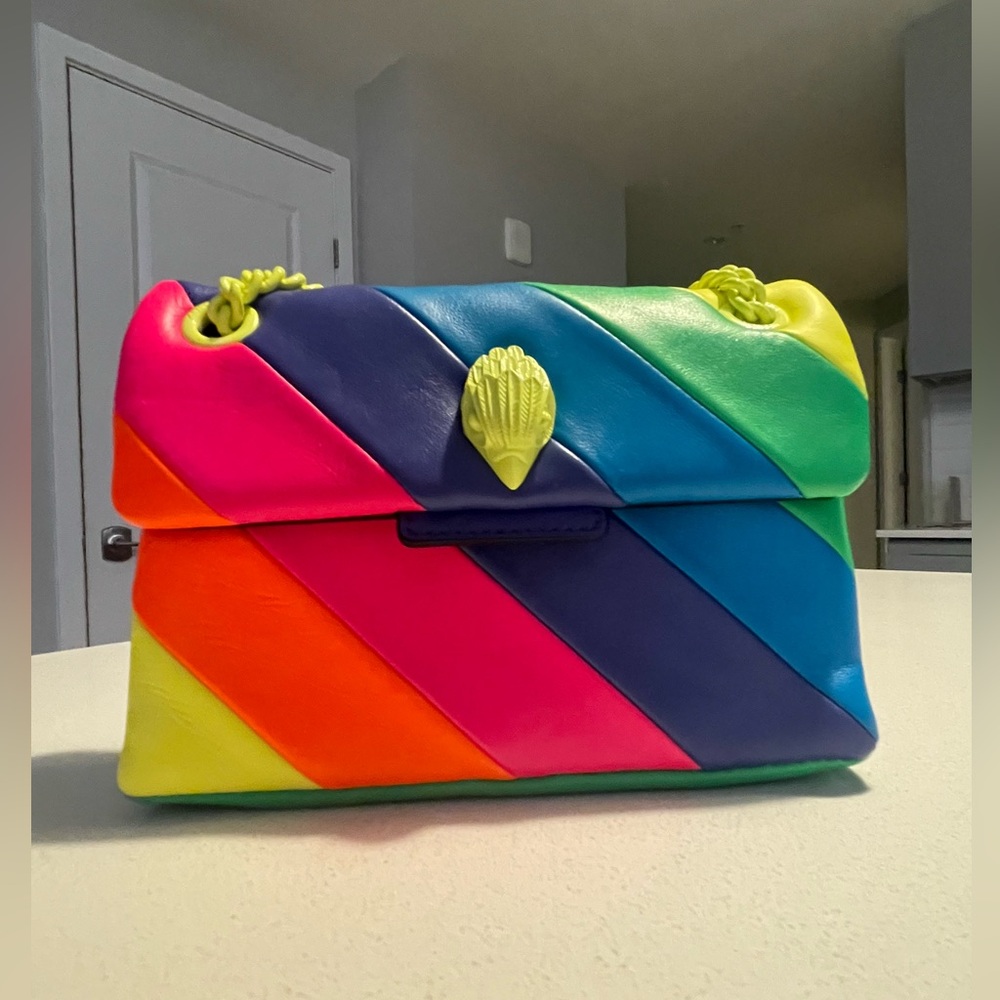 Kurt Geiger Mini Kensington Neon Rainbow Women Leather Handbag
